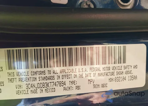 2019 Jeep Compass Trailhawk 4X4 из США, поврежденный, VIN 3C4NJDDB3KT747894